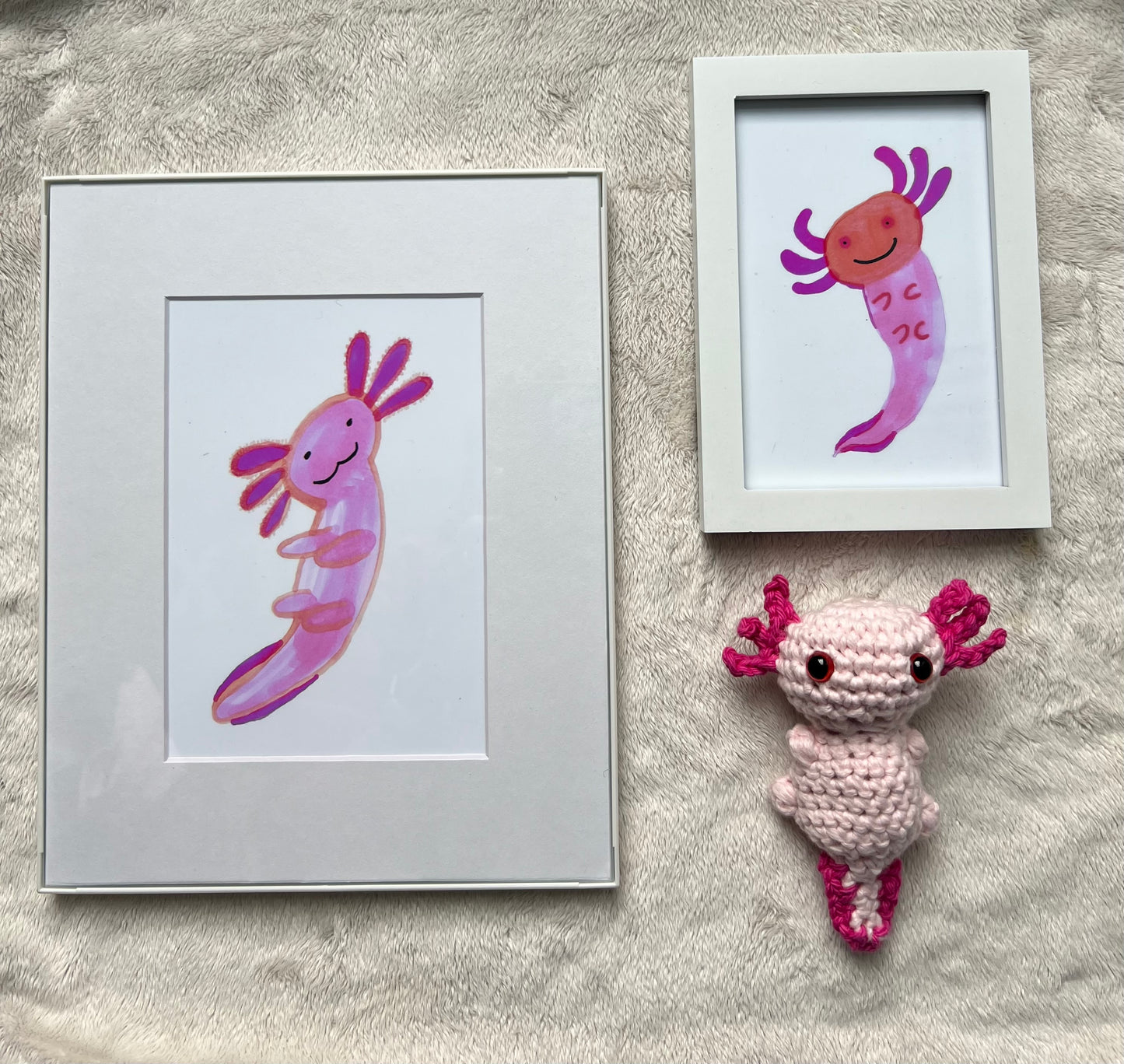 Axolotl Print & Crochet Friend Gift Set