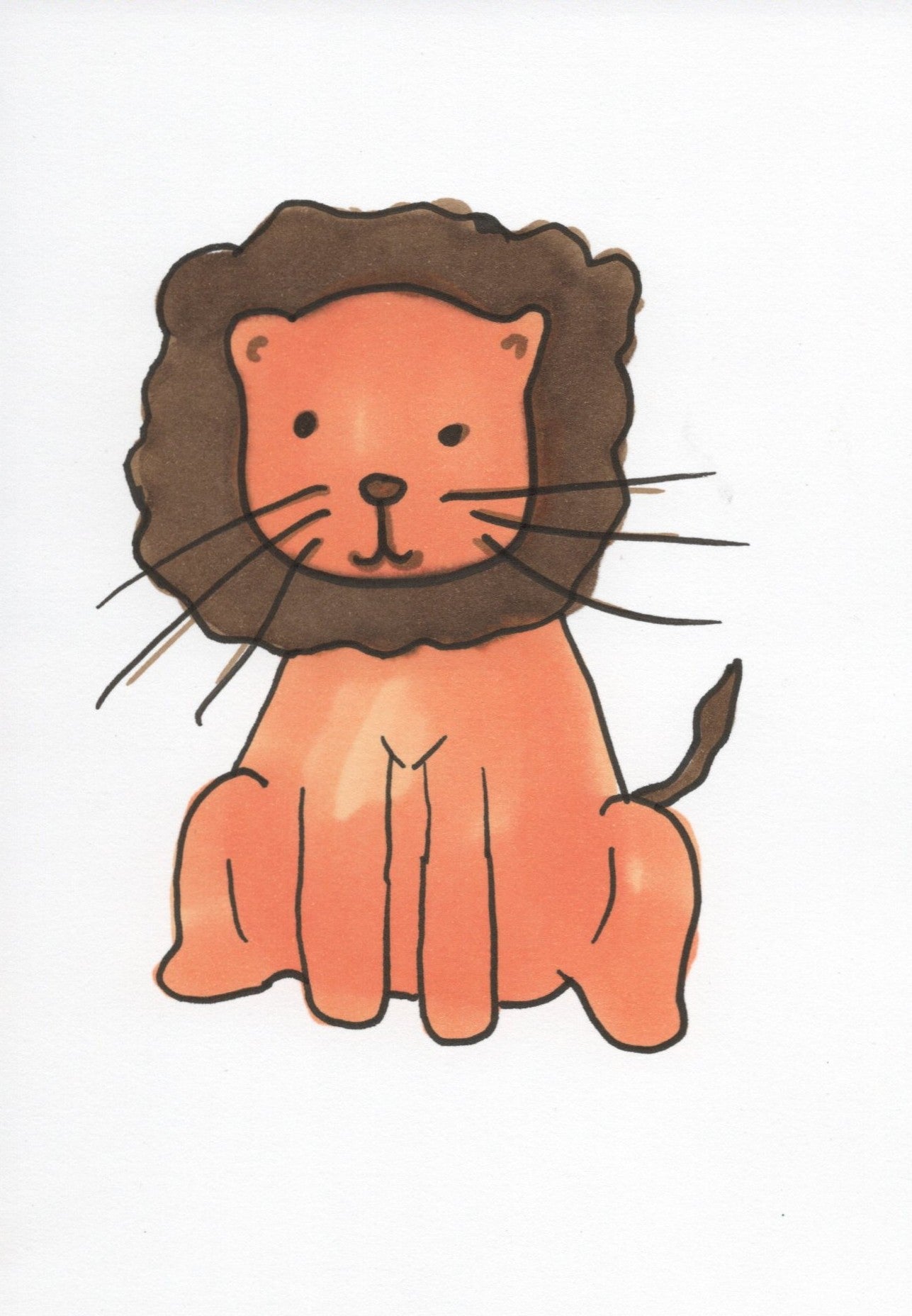 Cute Lion Wall Art Print | Kawaii Safari Animal Nursery Decor | Jungle Kids Room Illustration | Whimsical Cartoon Lion Artwork