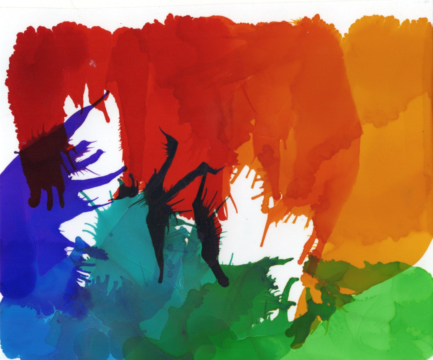 Rainbow Fluid Art Print – Bold Abstract Ink Artwork for Pride & Colorful Decor