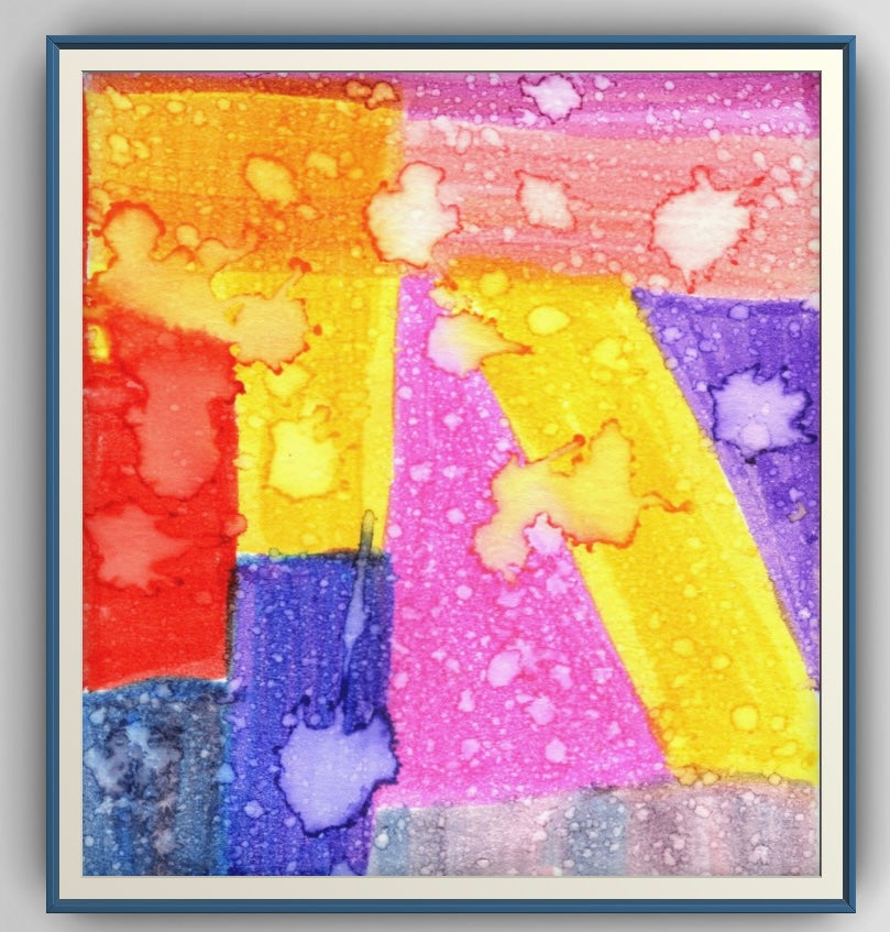 Colorful Abstract Watercolor Art Print – Geometric Wall Decor