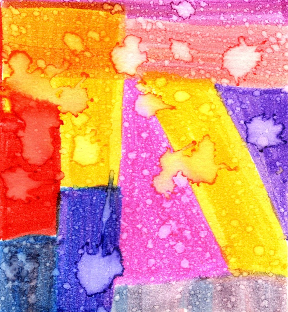 Colorful Abstract Watercolor Art Print – Geometric Wall Decor