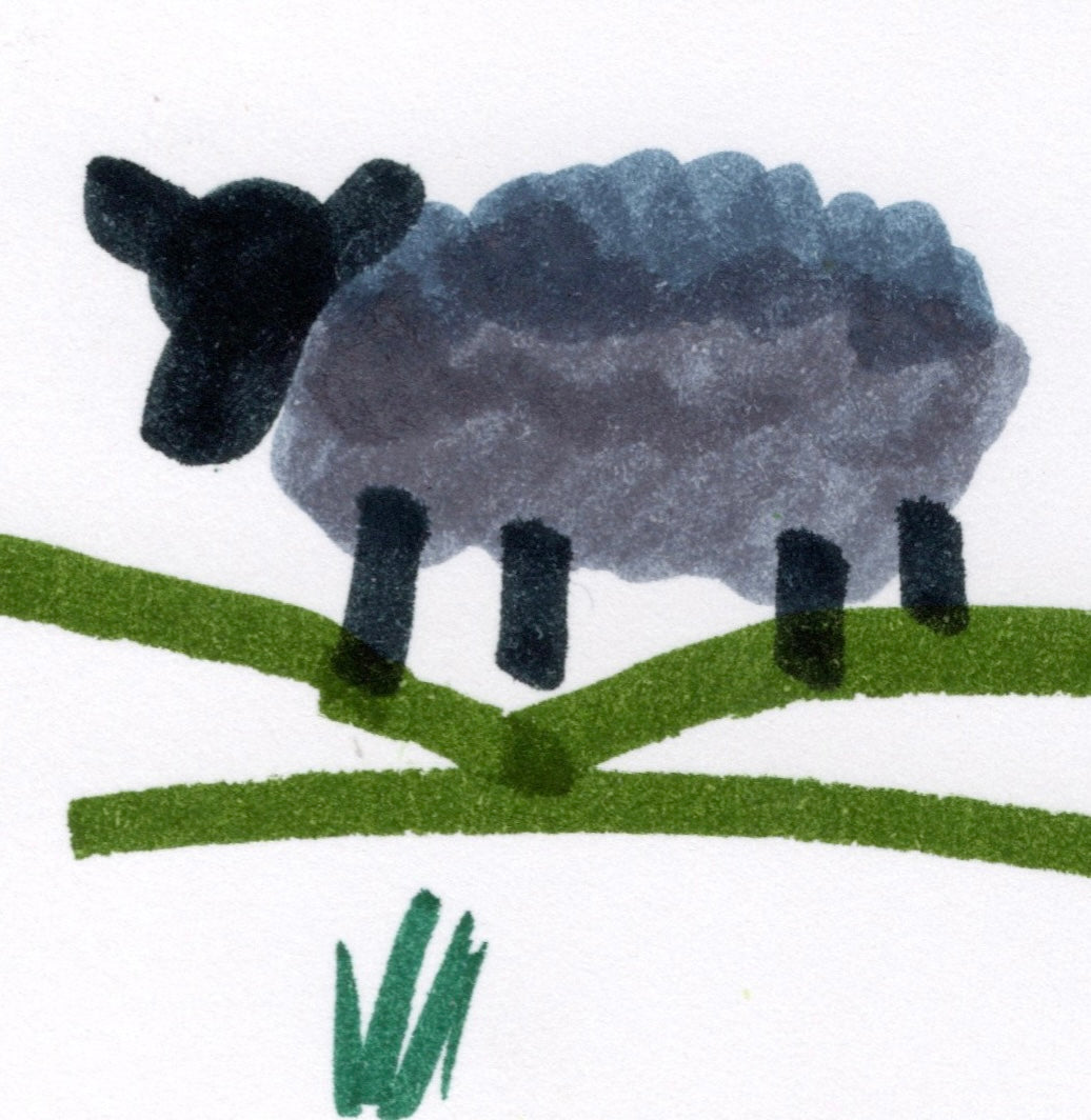 Sheep Wall Art Print – Farm Animal Illustration – Whimsical Farmhouse Nursery or Kids Room Decor