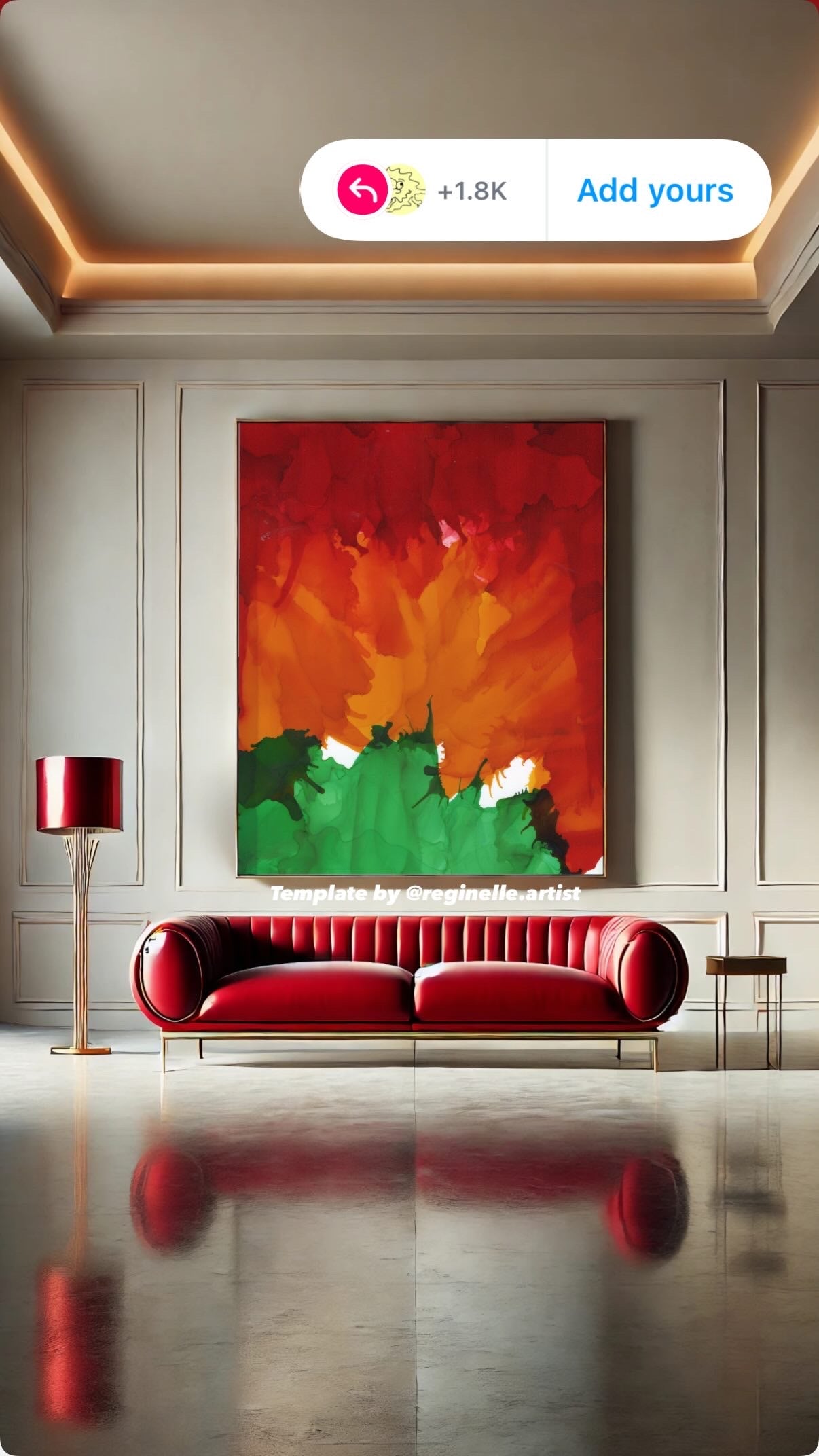 Bold Abstract Alcohol Ink Art | Red Orange Green Wall Decor | Modern Fluid Painting | Vibrant Nature Inspired Artwork