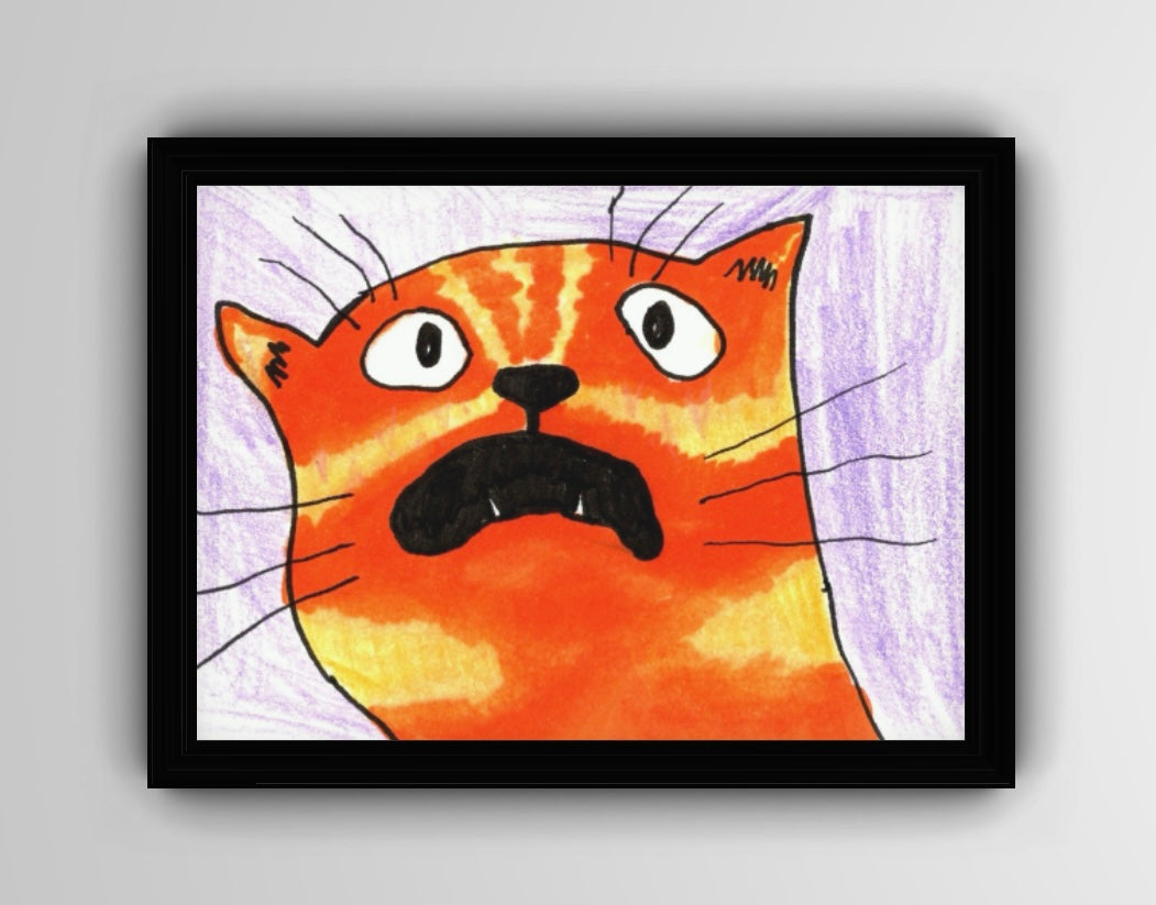 Scaredy Cat – Cartoon Panic Face