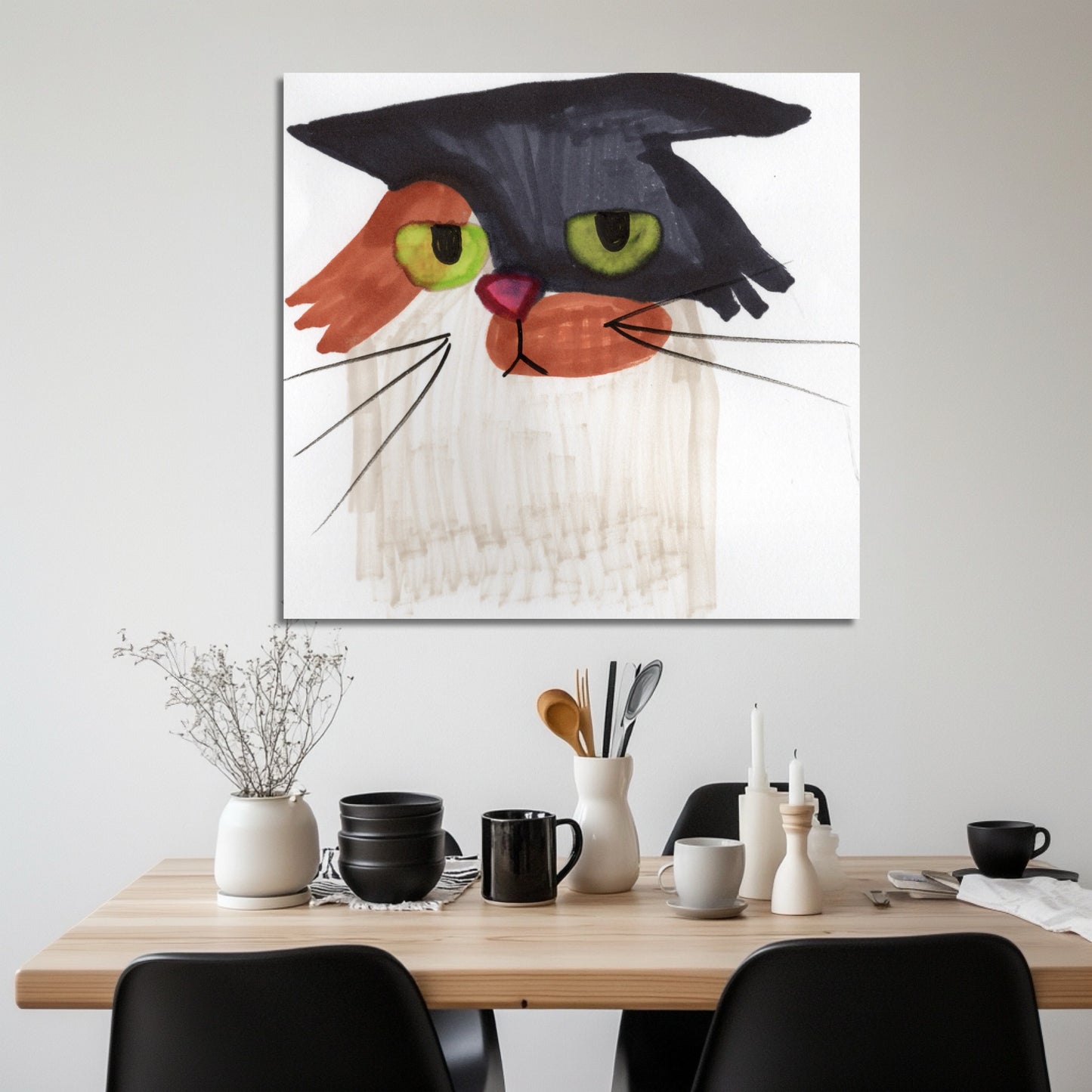 Graduating Cat Art Print – Funny Whimsical Feline Graduation Gift