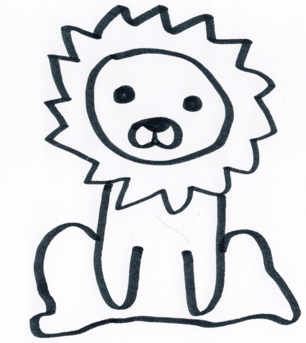 Cute Lion Drawing Print | Minimalist Animal Wall Art | Black and White Nursery Decor | Woodland Safari Illustration