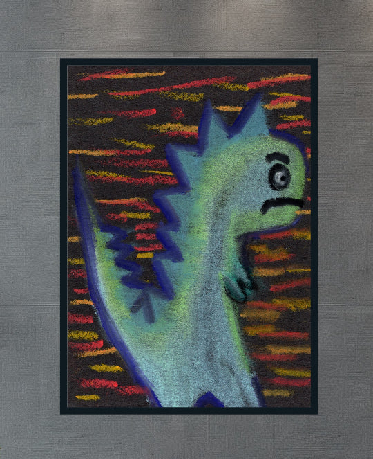 Basquiat Inspired Dinosaur Art Print | Abstract Neo-Expressionist Painting | Colorful Street Art Style | Modern Wall Decor