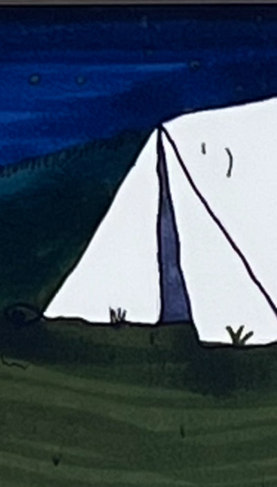 Whimsical Tent Under the Stars – Cozy Camping Night Art Print