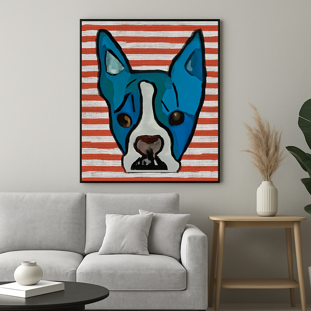 Colorful Boston Terrier Pop Art Print – Modern Dog Portrait