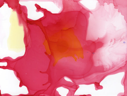 Alcohol Ink Abstract Pink, Orange, Yellow Puddle