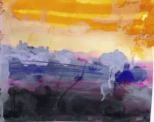 Alcohol Ink Abstract Yellow & Purple Clouds