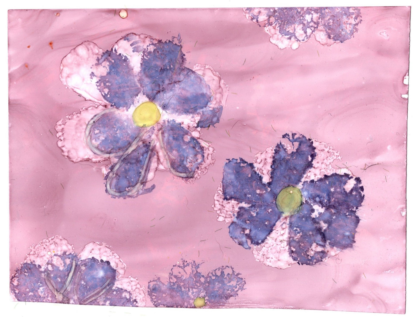 Alcohol Ink Purple Flowers