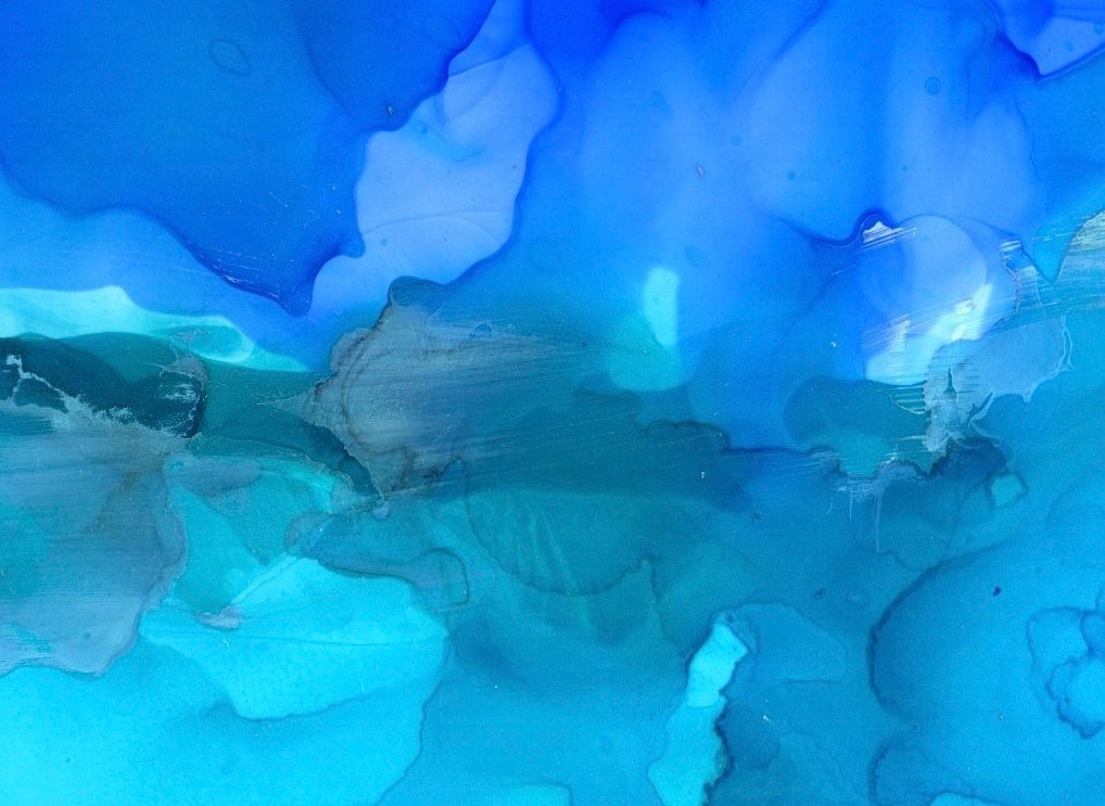 Vibrant Abstract Landscape Print – Alcohol Ink Wall Art