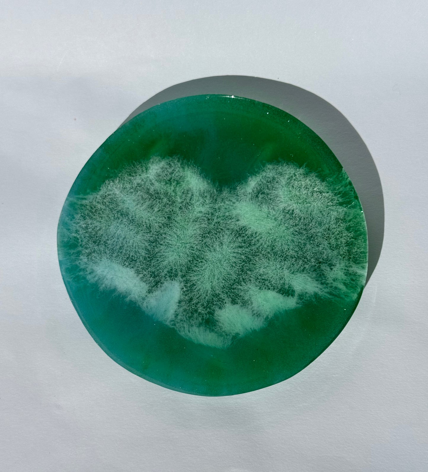 Custom Resin Ring Holder | Tulane Colors Green & White Jewelry Dish | Personalized School Spirit Gift | Handmade Resin Decor