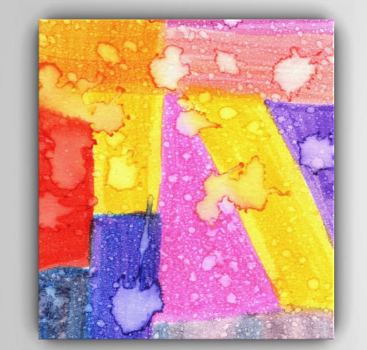 Colorful Abstract Watercolor Art Print – Geometric Wall Decor