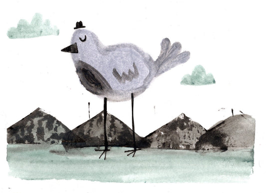 Mr. Gray Bird with Missing Briefcase