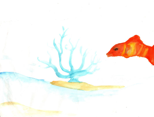 Goldfish with coral