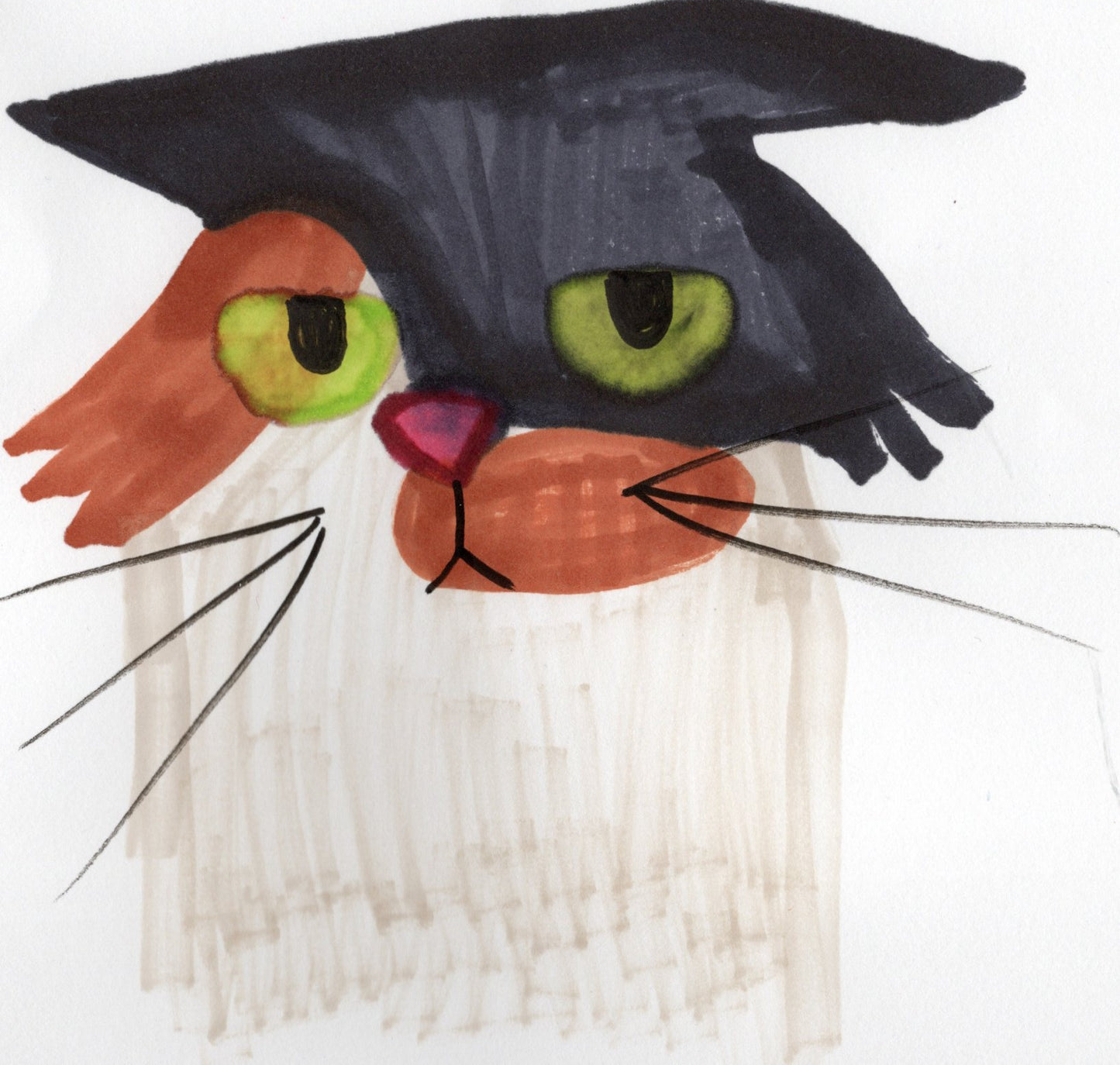 Graduating Cat Art Print – Funny Whimsical Feline Graduation Gift